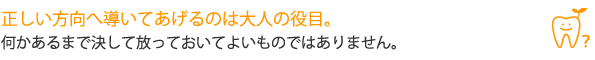 正しい方向へ導いてあげるのは大人の役目。